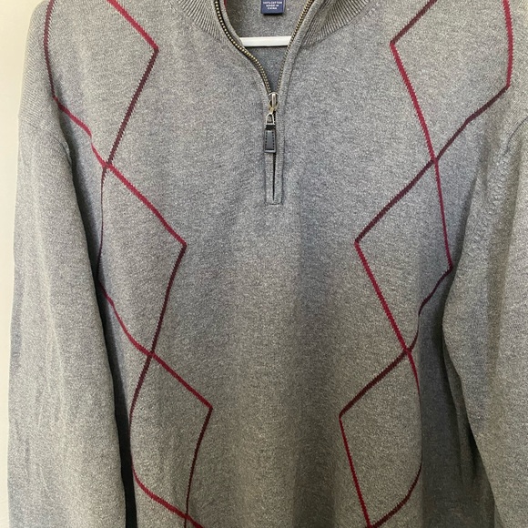 Roundtree & Yorke quarter zip pullover, gray, XL - Picture 2 of 4